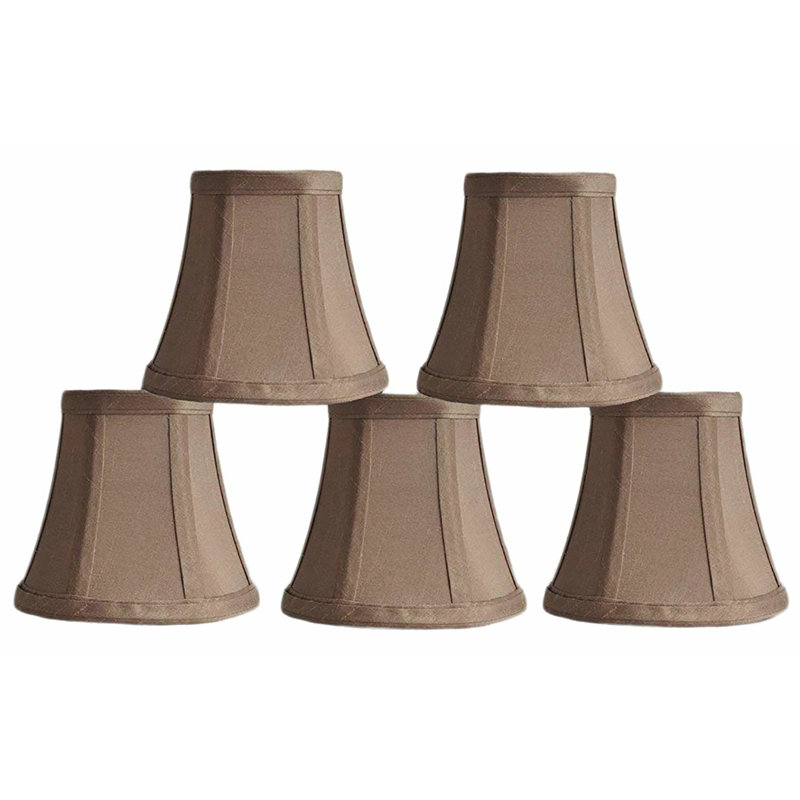 Abat-jour de candélabre en soie / shantung H 4,5 po (à pince), Taupe doré