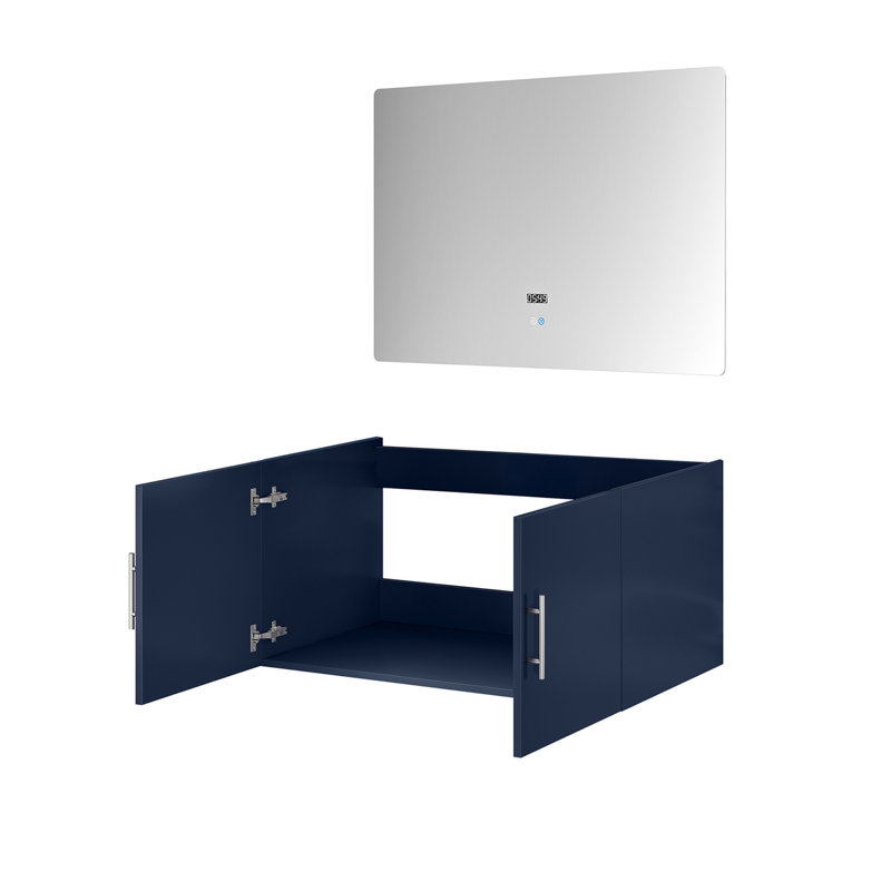 Meuble-lavabo l 36 po x P 22 po et miroir DEL 36 po, Marine