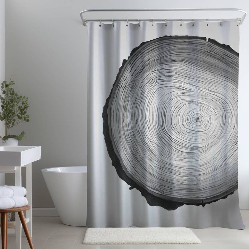 Abstract – Polyester Shower Curtain, Dye Sublimation Print, 71" W × 74" L