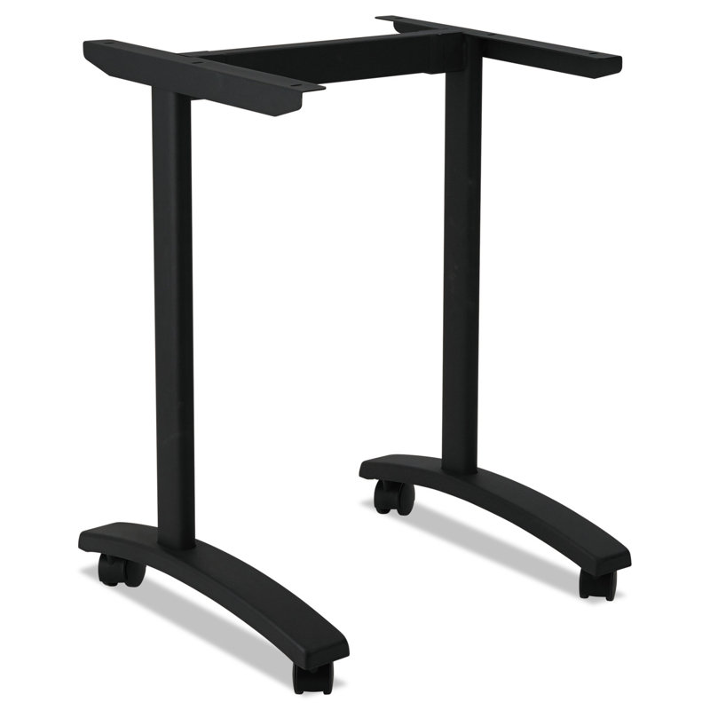 Black and White Steel T-Leg Training Table Base