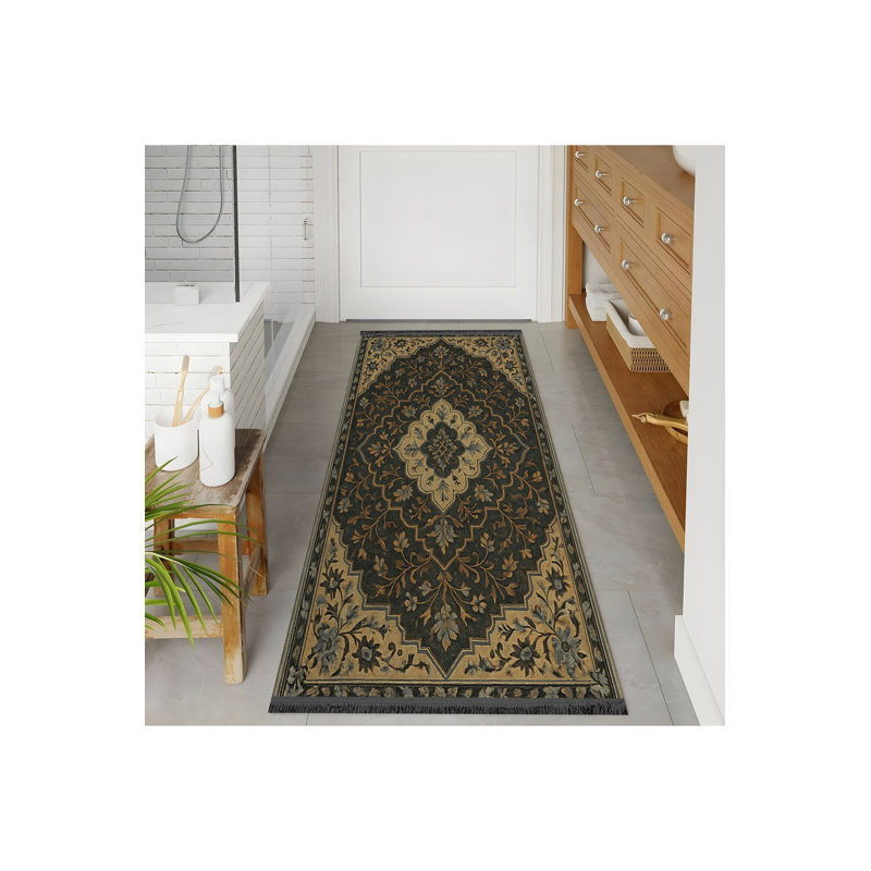 Tapis beige tissé traditionnel Mosso, 5'1" x 7'7"