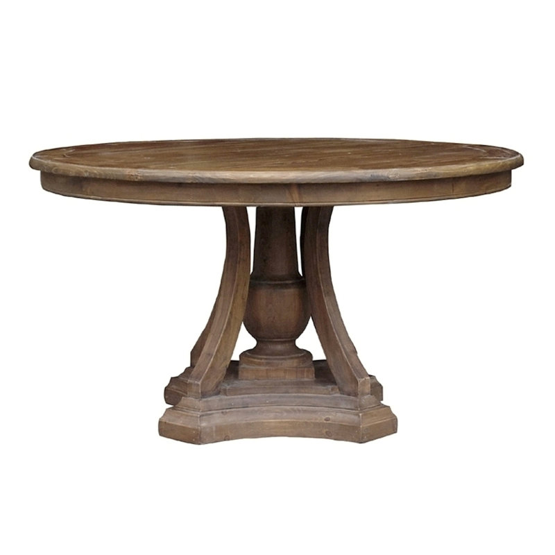 Aurora Pine Round Solid Wood Dining Table, 30" H x 60" L x 60" W