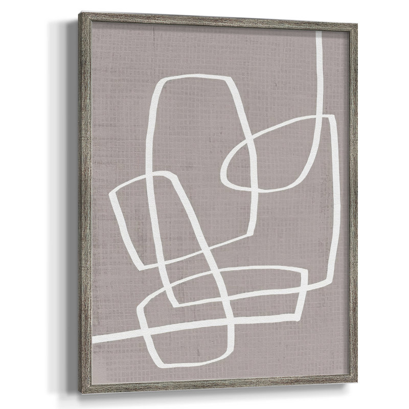 Linen Roundabout II Framed Print - Solid Wood, 21" H x 17" W