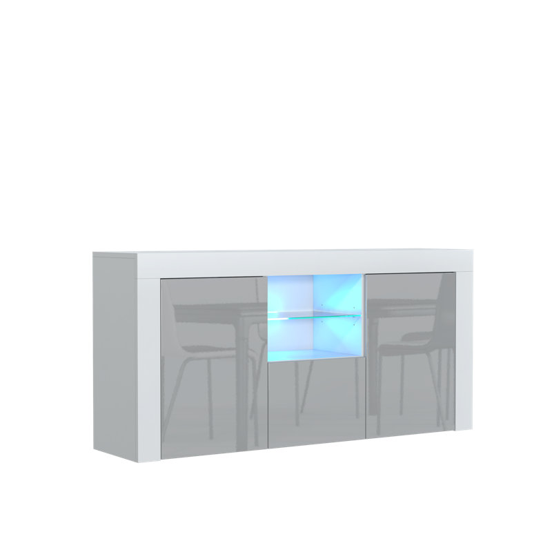 Bunel TV Stand for TVs up to 65", White/Grey