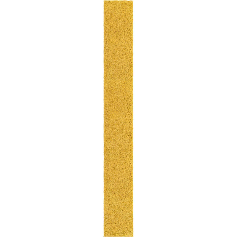 Tapis jaune Kianna, Tapis de couloir 2 pi 6 po x 19 pi 8 po