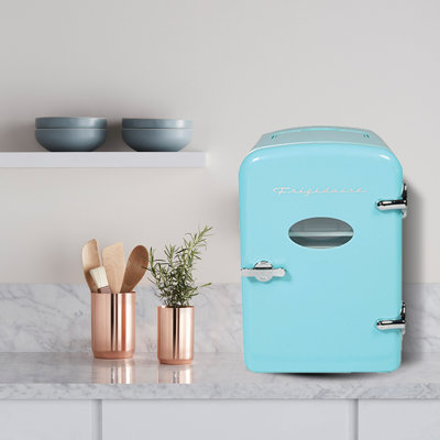 Frigidaire 9-Can 48-Watt Portable Retro Mini Refrigerator, Black on Fridge.com