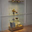 Vitrine moderne en verre avec 2 grands tiroirs-785799044