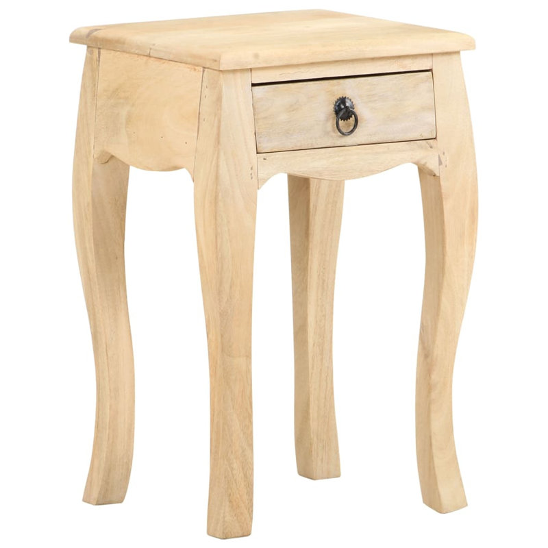 Aadhithya Solid Wood End Table, Light Brown