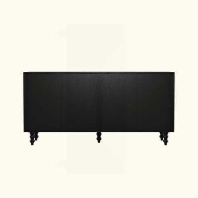 Meuble télé avec buffet en bois brossé et en ruppie maritime Accent