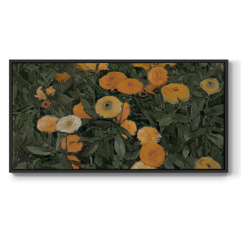 Botanical Series-CDL XXII - Toile tendue avec châssis encadré - Prêt à être accroché, H 21 po x l 41 po, Noir
