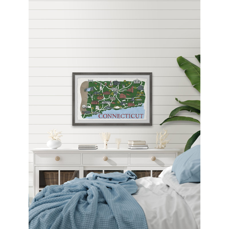 Connecticut Spots - Cadre photo, reproduction d'art sur papier, H 8 po x l 12 po x P 1,5 po