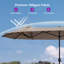 Parasol de marché de 14 pi avec base rectangulaire double face et parasol avec manivelle 12 nervures robustes robustes pour la piscine-231106353