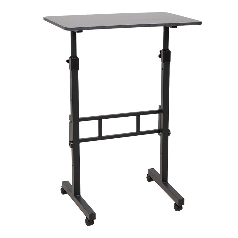 Adjustable Metal Base Computer Desk, Black