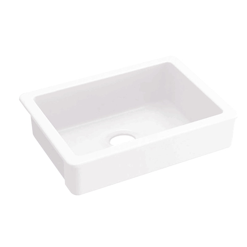 30"L X 19" W Farmhouse/Apron Front White Ceramic Kitchen Sink