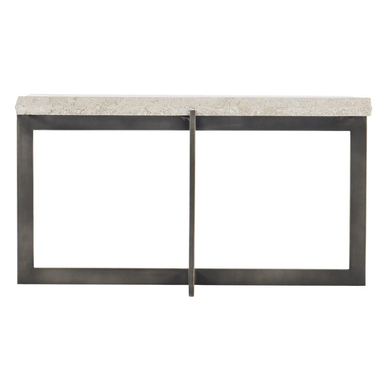 Hathaway Stone Cocktail Table, 16.75" H x 31.13" L x 23.25" W