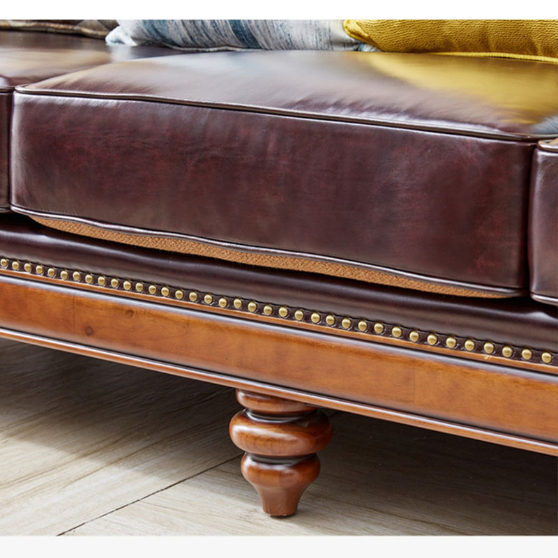 Fauteuil en cuir véritable de 47,2 po de largeur Ternisha