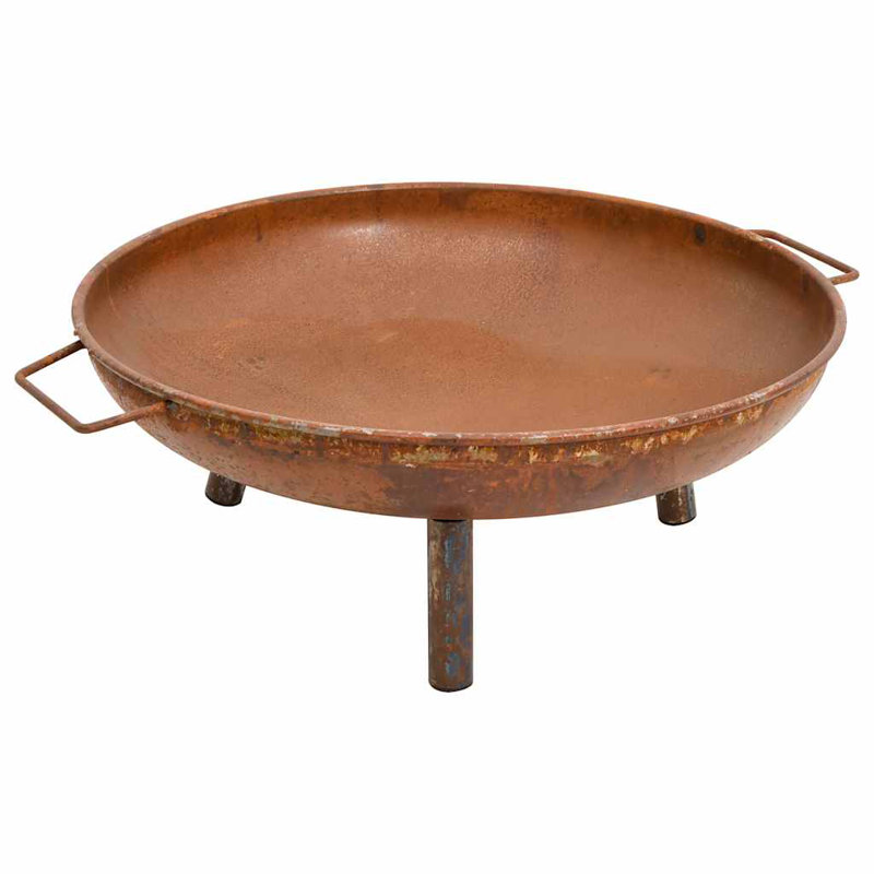 Foyer d'extérieur en acier, Brun, H 11,02 po x l 23,23 po x P 27,56 po