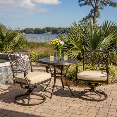 Carleton 2 - Person Patio Dining Set with Round Table , Cushions Included