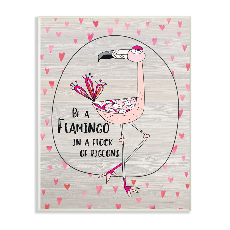 «Be a Flamingo Dessin», impression, H 15 po x l 10 po x P 0,5 po, Plaque murale