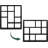 9-Slot Rustic Shadow Box Display Shelf, Wall-Mounted Or Freestanding, Black