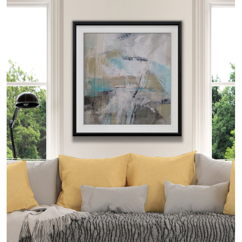 'Perpendicular' - Painting Print, 16" H x 16" W x 1.5" D, Black Framed