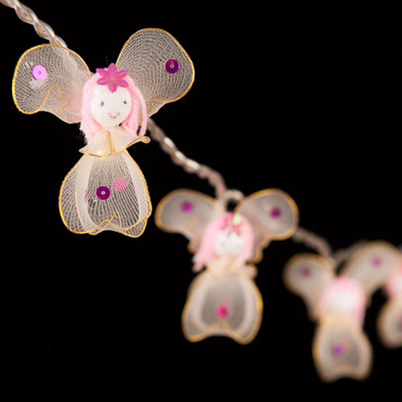 Juanes LED Princess Fairies String Light, White/Pink Fairies
