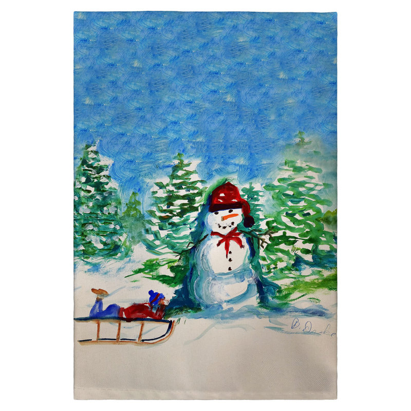 Torchon bonhomme de neige et traîneau