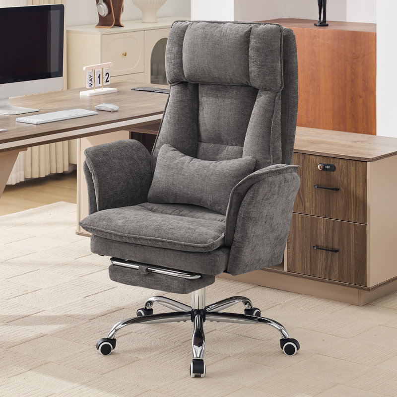 Fauteuil de bureau grand et grand, accoudoirs rabattables pour animaux de compagnie et assis en tailleur, fauteuil de jeu ergonomique pour ordinateur avec coussin lombaire