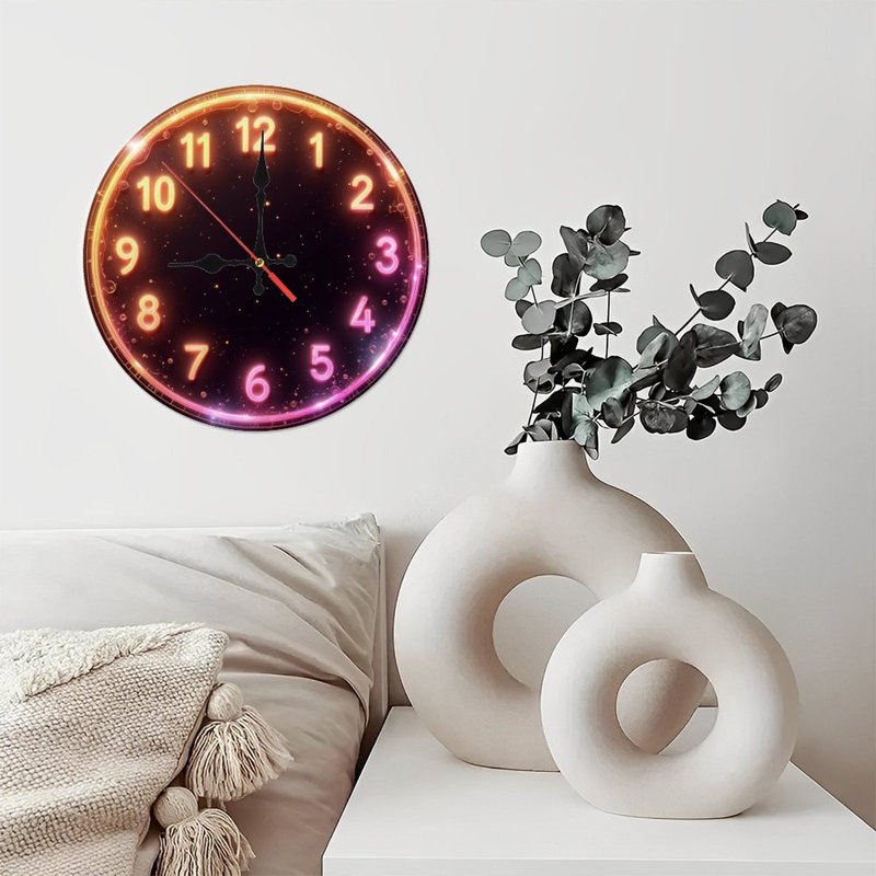 Horloge brillante effet néon