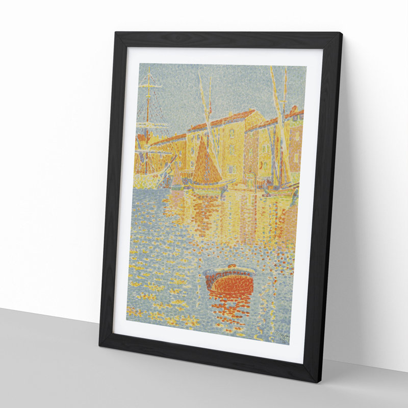The Buoy Vol.1 by Paul Signac - Picture Frame Graphic Art, Black Framed, 90cm H x 65cm W x 2cm D