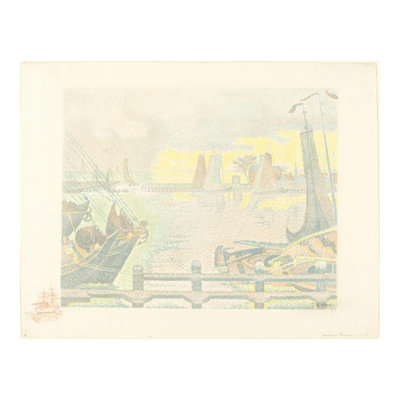 «Bateaux at Flessingue» par Paul Signac - Estampe numérique