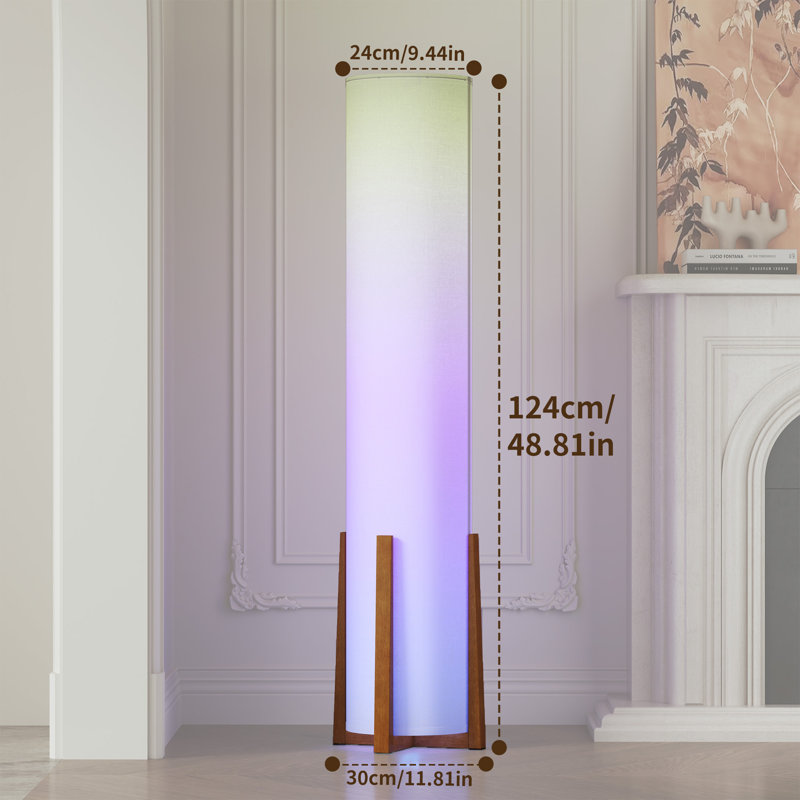 Led Novelty Dimmable Column Floor Lamp With Remote Control