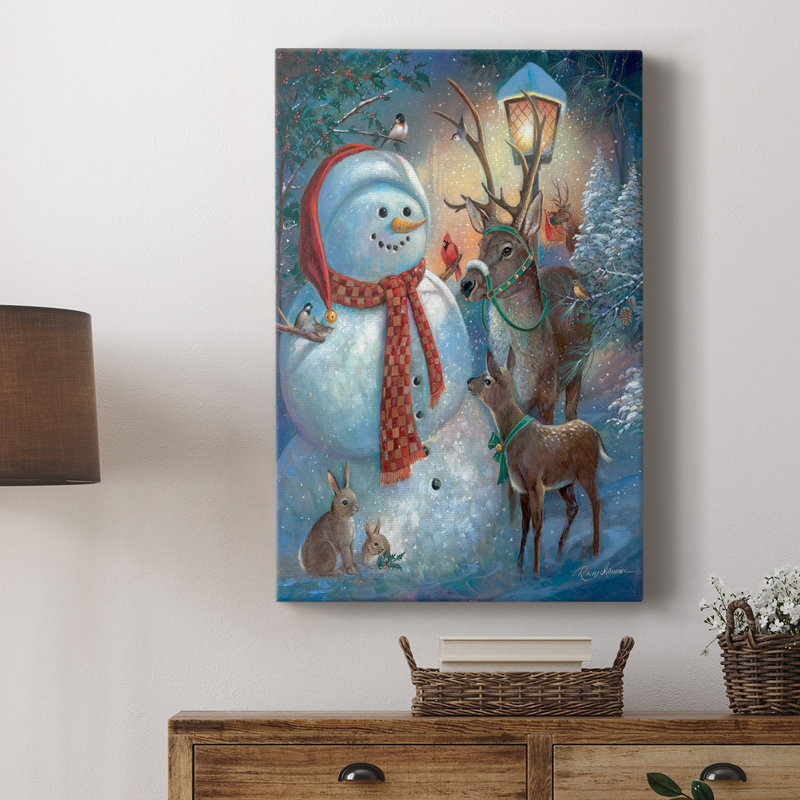 Bonjour bonhomme de neige! - Cavas Gallery sur mesure, H 27 po x l 18 po