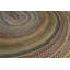 Antique Large Braided American Allover Flat Weave Oval Rug