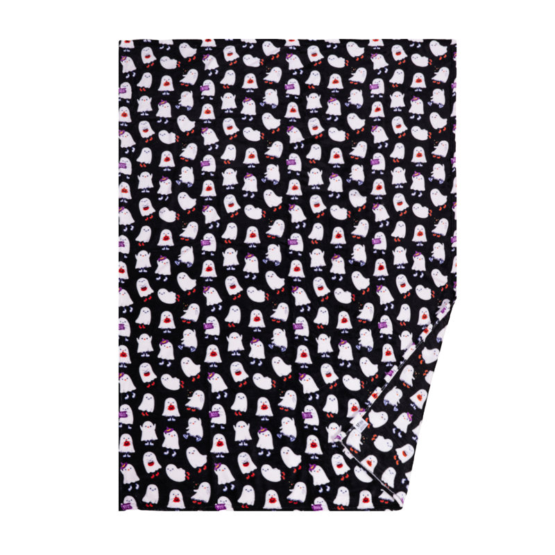 Halloween Ghost Bash Printed Flannel Throw 50"X70"