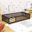 Lit simple en bois avec clôture-40852870