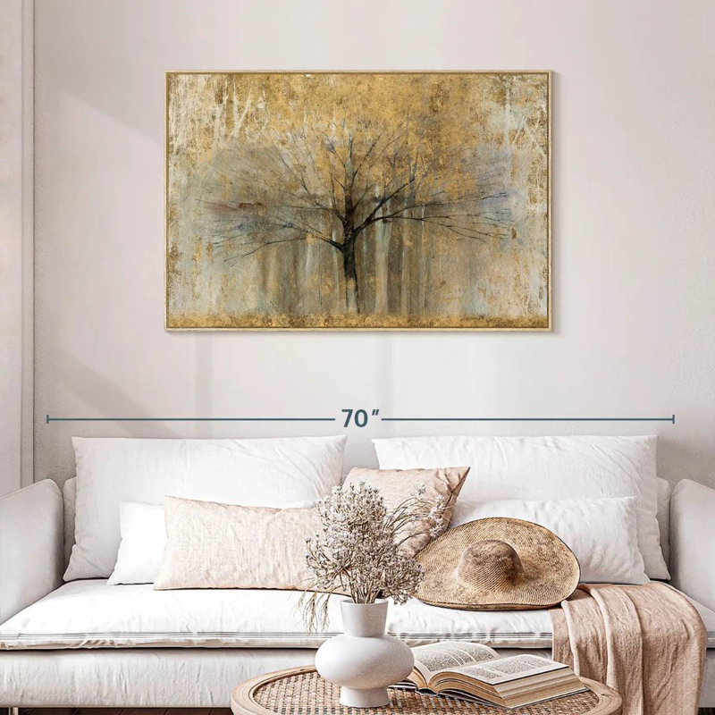 Or à bras ouverts, Cadre flottant en bois naturel, 43 po x 29 po