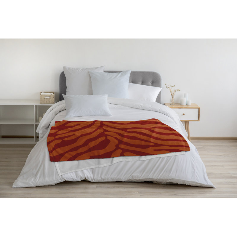 Jeté polaire Flora and Fauna, L 60 po x L 80 po, Orange, 1.95