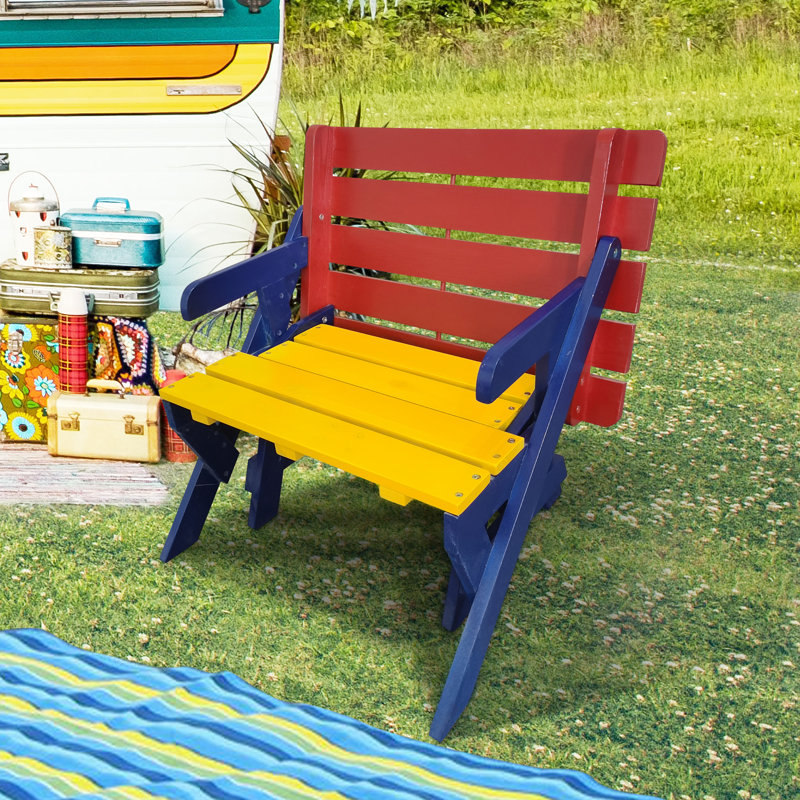 Ensemble de table et chaises d'extérieur en bois massif Kids