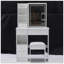 Petit meuble-lavabo de 29,2 po avec tabouret de bureau et tabouret rembourré à gauche 29,5 po, grande commande tactile, interrupteur tricolore, miroir à luminosité réglable, rangement à grande capacité, convient aux petits espaces-119916729