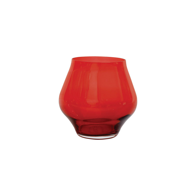 Contessa Handmade Stemless Wine Glass, Red