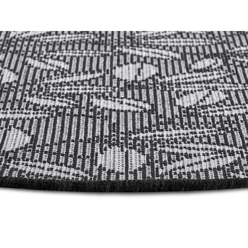 Twig Cream/Black Indoor/Outdoor Rug, Round 120cm