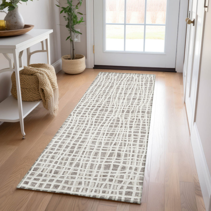  Tapis d'entrée / extérieur antidérapant Finck, Tapis de couloir 2 pi 3 po x 7 pi 6 po