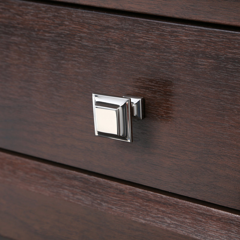 Millenium Square Knob, Polished Nickel, 1" H x 1" W x 1" D