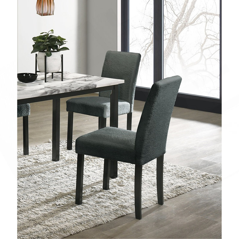 Laine, tissu, chaises, plateau en faux marbre, ensemble de salle à manger 5 pièces, ensemble de salle à manger, coussins de salle à manger, chaises rembourrées 4 fois