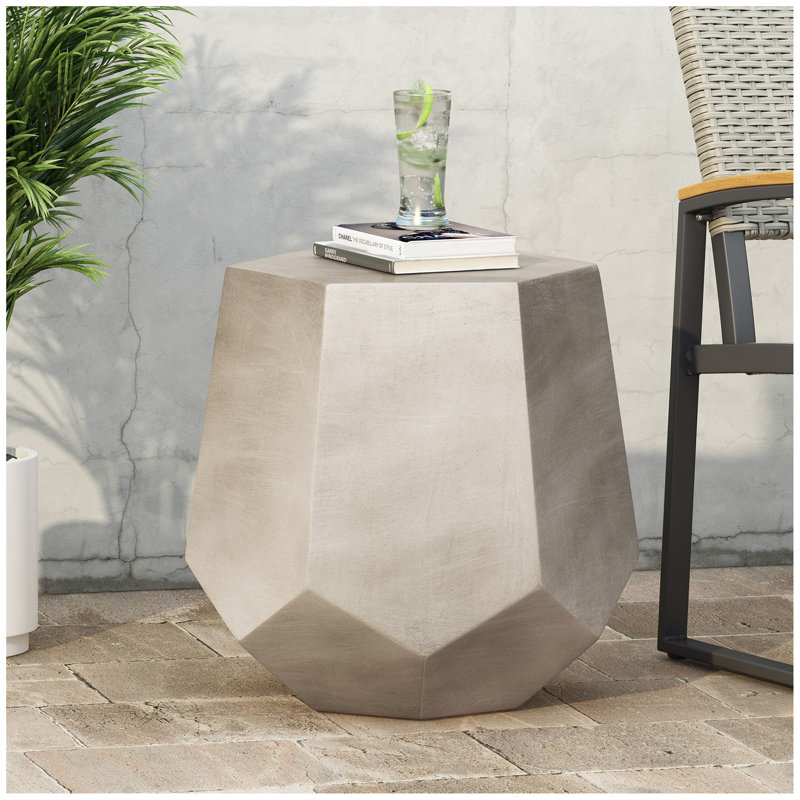 Table d'appoint d'extérieur, gris clair