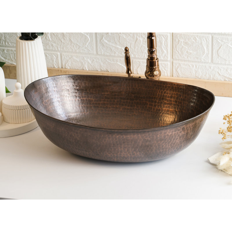 Handmade Hammered Hammered Copper Kitchen Sink – Pure Solid Copper by ALFIQ