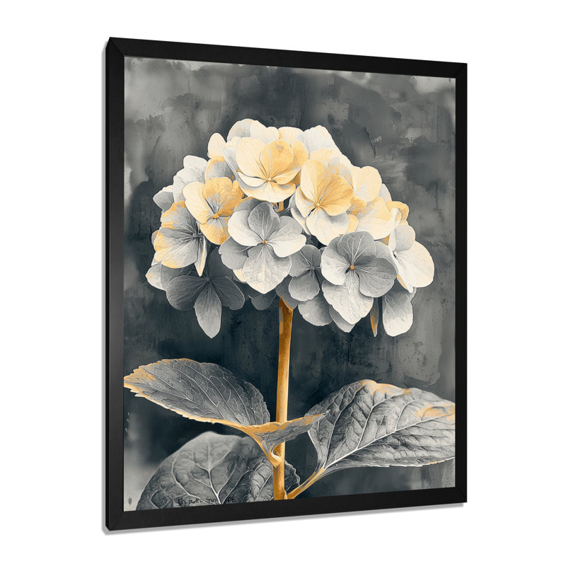 Hartlepool - Décoration murale florale, H 32 po x l 16 po, Reproduction encadrée d'une seule photo, Noir