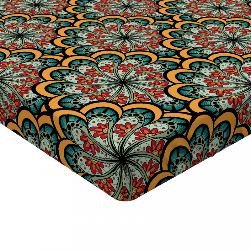 Microfiber Floral Fitted Sheet, Full Fitted Sheet