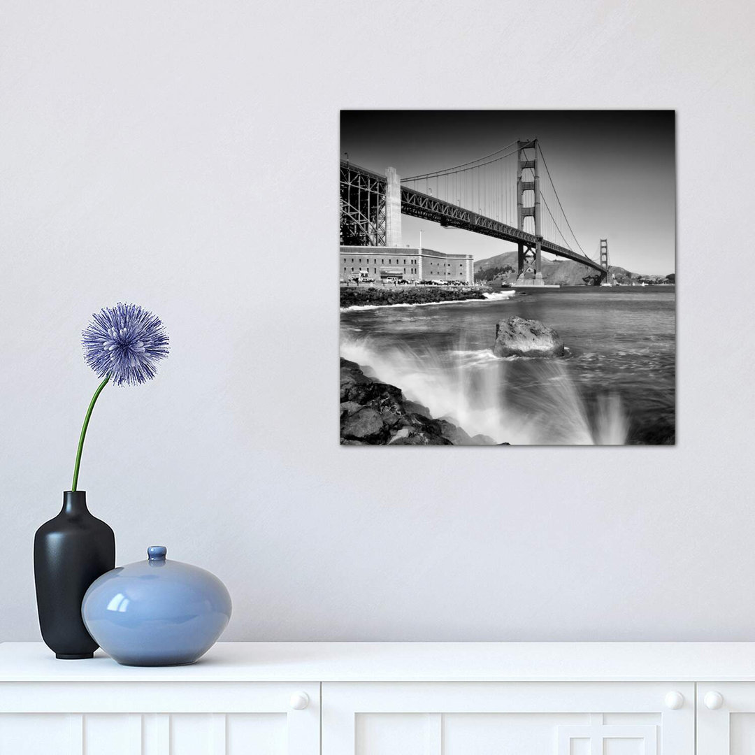 Golden Gate Bridge With Breakers by Melanie Viola - Wrapped Canvas Print